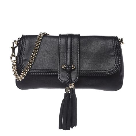 GUCCI Leather Marrakech Evening Bag Black.